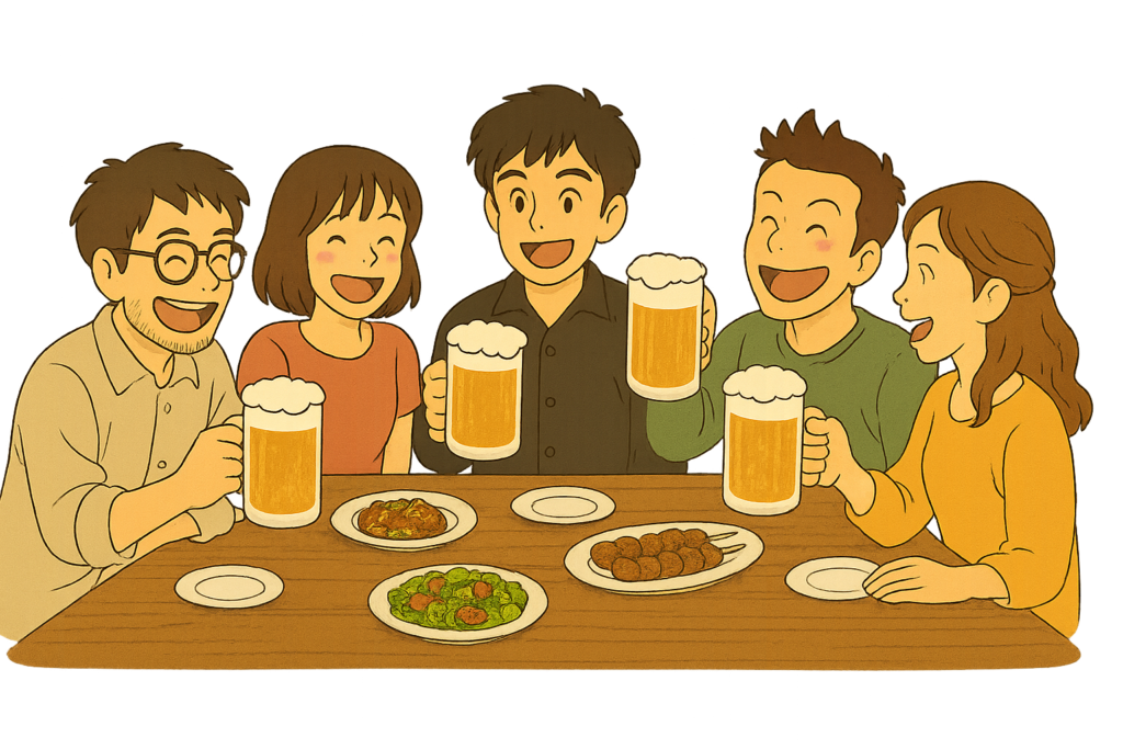 ポイ活の話題で友人達と盛り上がる